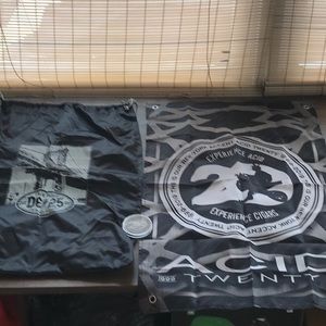 Drew Estate swag accessories - bag, flag, coin 25th anniversary